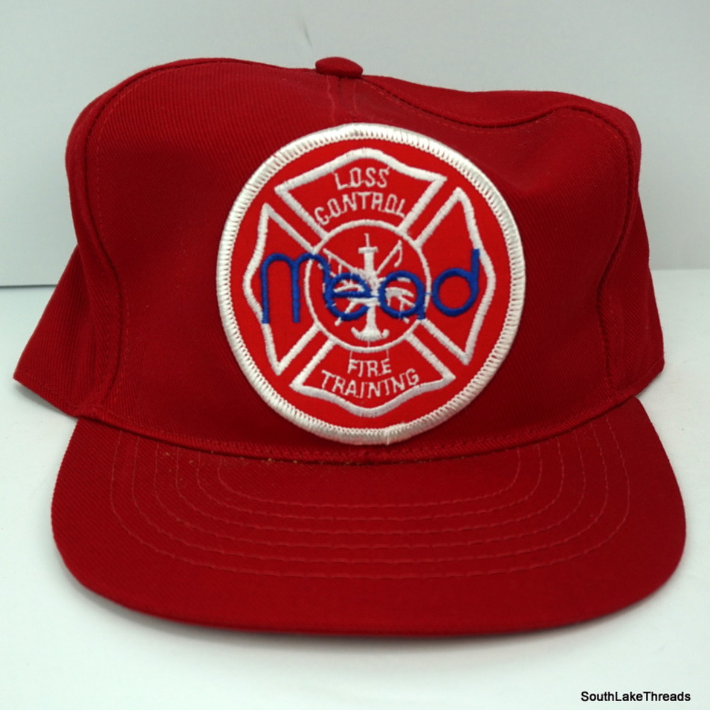 Vintage Mead Patch Snapback Loss Control Fire Hat